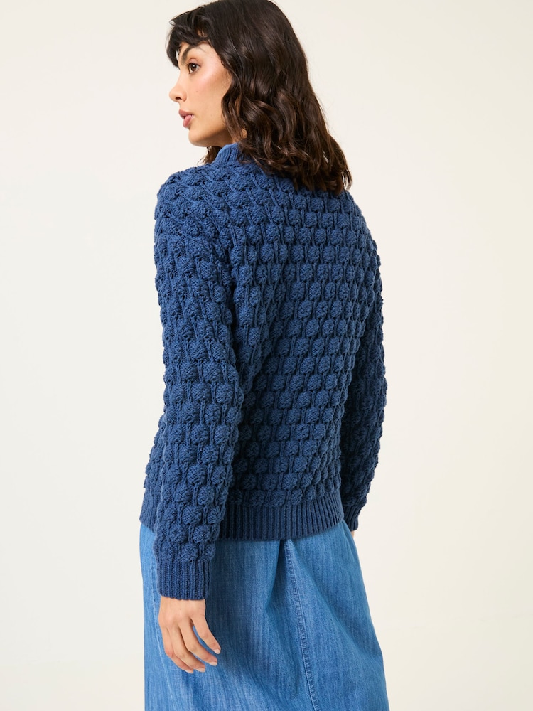 FatFace Navy Bea Bobble Knitted Jumper - Image 2 of 6
