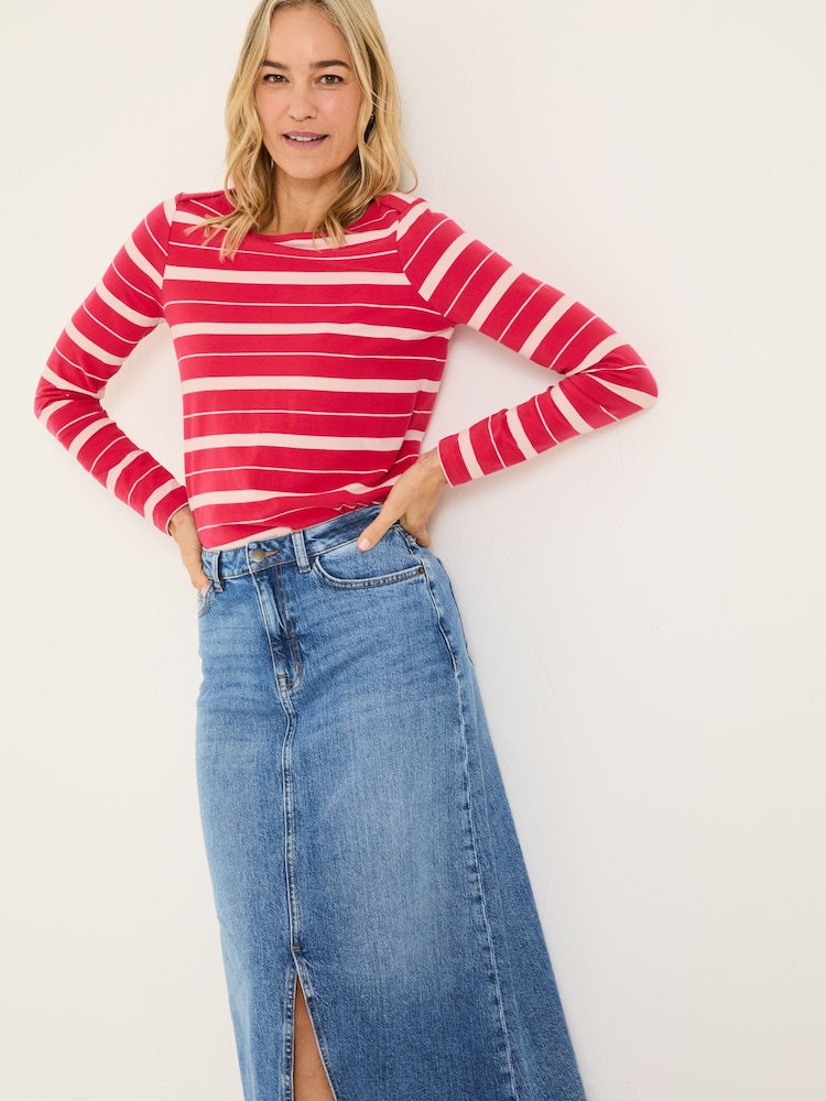 FatFace Breton Pink T-Shirt - Image 1 of 8
