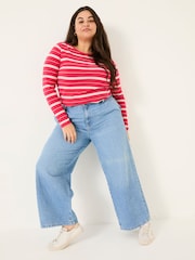 FatFace Breton Pink T-Shirt - Image 4 of 8