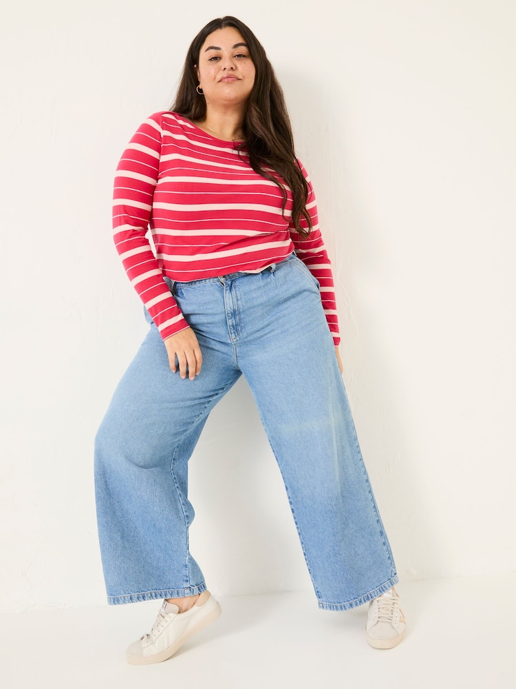FatFace Breton Pink T-Shirt - Image 4 of 8