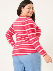 FatFace Breton Pink T-Shirt - Image 5 of 8