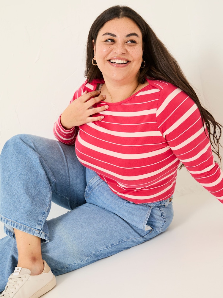 FatFace Breton Pink T-Shirt - Image 6 of 8