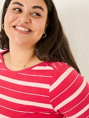 FatFace Breton Pink T-Shirt - Image 7 of 8