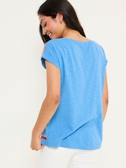 FatFace Ivy Bright Blue Embroidered T-Shirt - Image 2 of 6