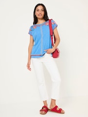 FatFace Ivy Bright Blue Embroidered T-Shirt - Image 3 of 6