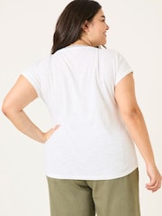 Weiß - Fatface Besticktes T-Shirt - Bild 6 von 10
