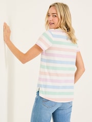 FatFace Natalie Natural Short Sleeve Stripe T Shirt - Image 2 of 5
