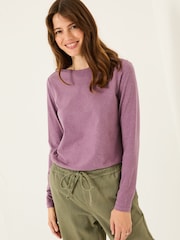 FatFace Bree Dusky Purple Long Sleeve T-Shirt - Image 1 of 6