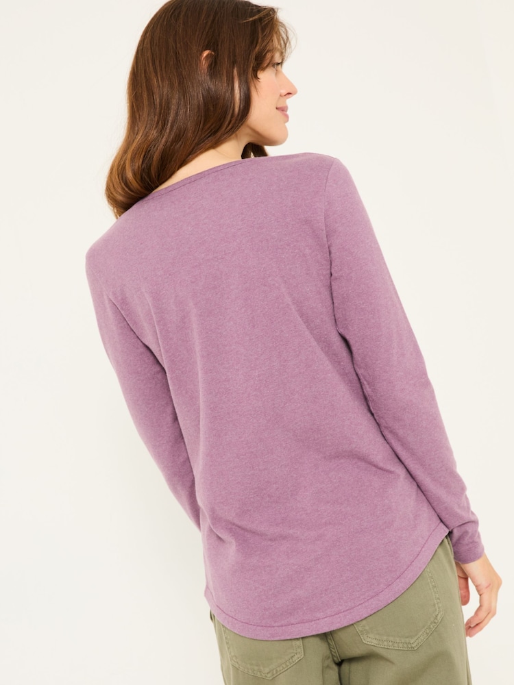 FatFace Bree Dusky Purple Long Sleeve T-Shirt - Image 2 of 6