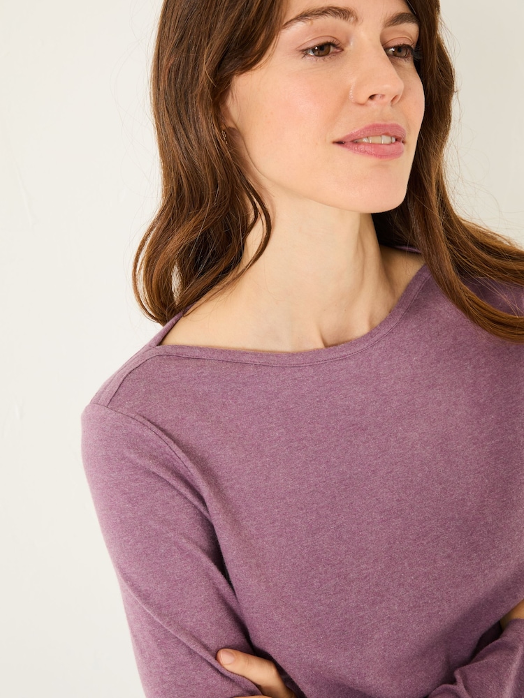 FatFace Bree Dusky Purple Long Sleeve T-Shirt - Image 4 of 6