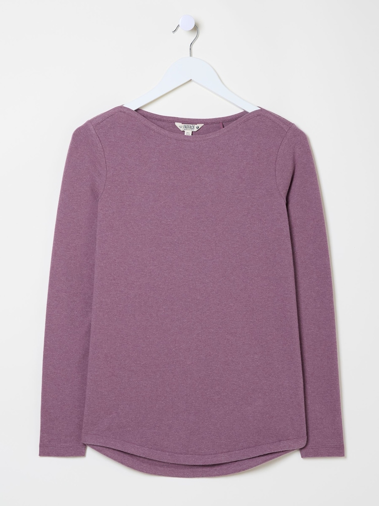 FatFace Bree Dusky Purple Long Sleeve T-Shirt - Image 6 of 6