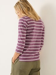 FatFace Porter Dusky Purple Stripe 100% Cotton T-Shirt - Image 2 of 9