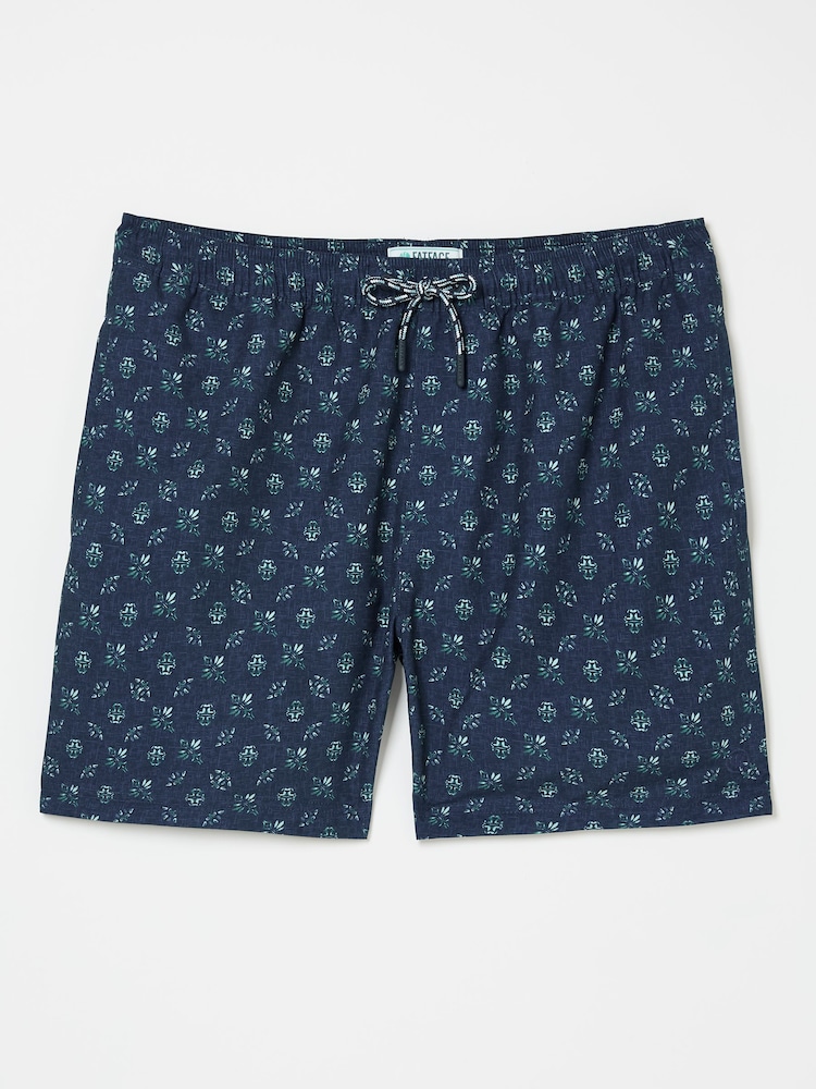FatFace Trevose Blue Geo Swim Shorts - Image 5 of 5