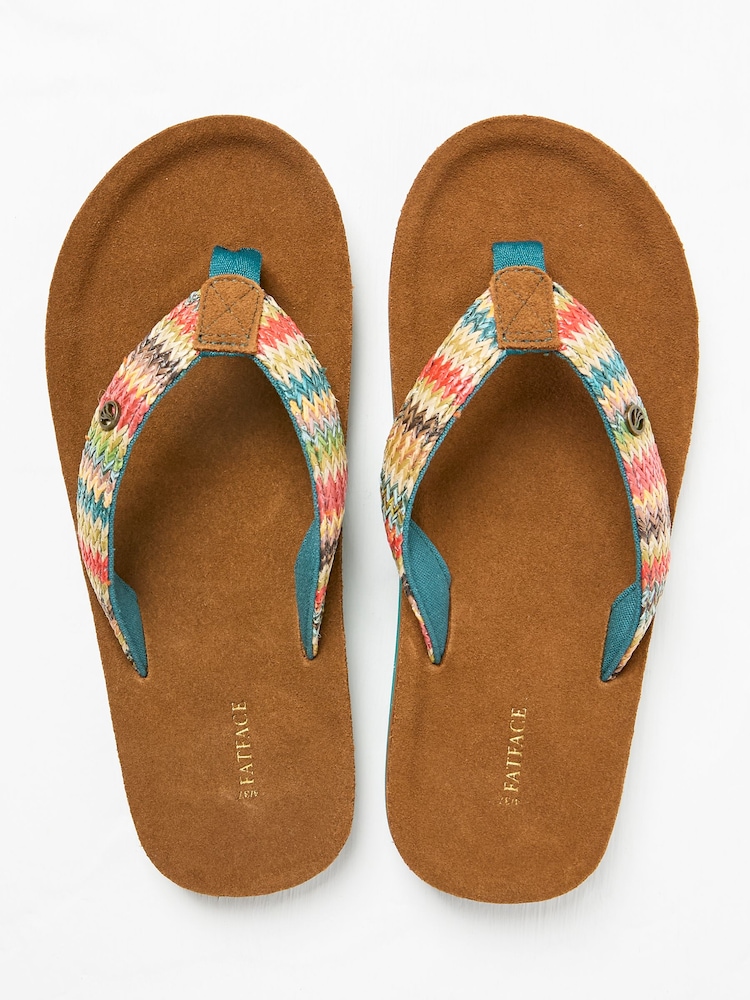 FatFace Somerton Tan Brown Flip Flops - Image 2 of 3