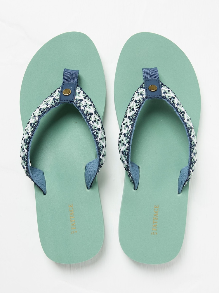 FatFace Pentle Green Haze Flip Flops - Image 1 of 3