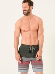 FatFace Camber Pink Blue Stripe Swim Shorts - Image 2 of 5