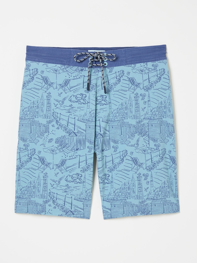 FatFace Camber Pale Blue Swim Shorts - Image 5 of 6
