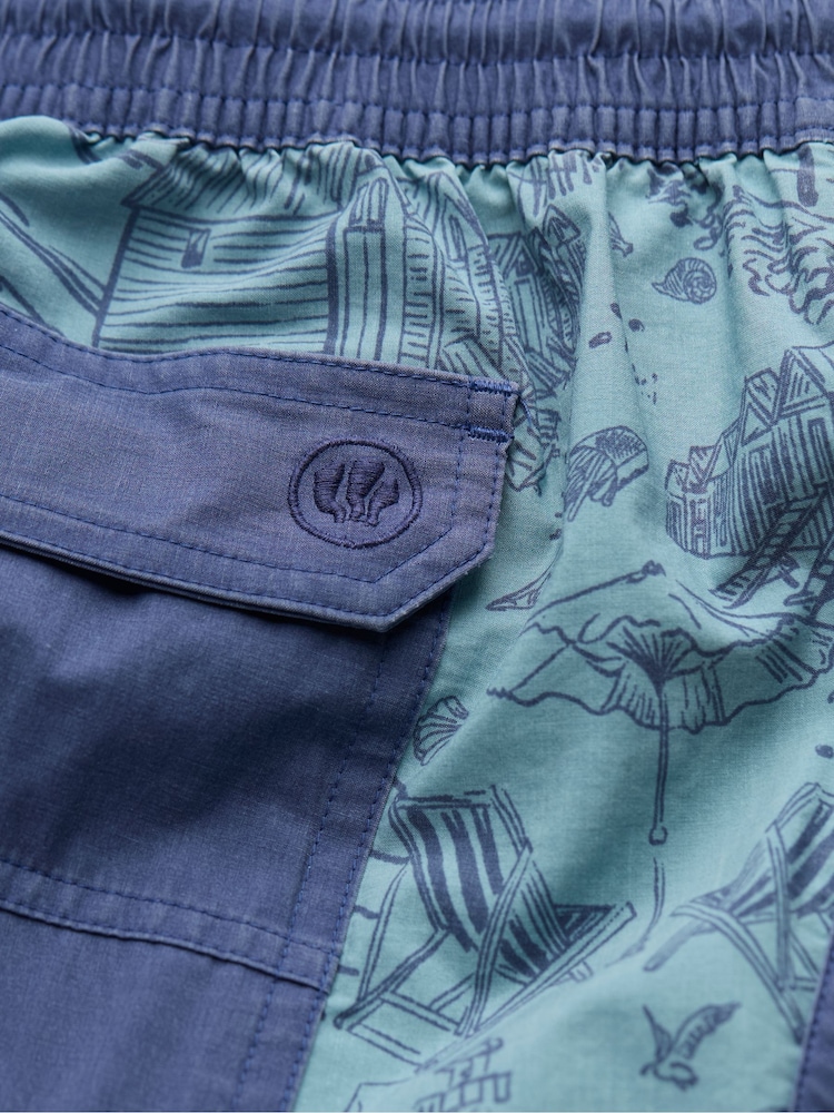 FatFace Camber Pale Blue Swim Shorts - Image 6 of 6