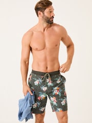 FatFace Camber Washed Black Hibiscus Swim Shorts - Image 3 of 6