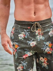 FatFace Camber Washed Black Hibiscus Swim Shorts - Image 4 of 6