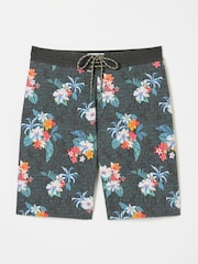 FatFace Camber Washed Black Hibiscus Swim Shorts - Image 5 of 6