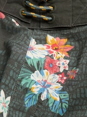 FatFace Camber Washed Black Hibiscus Swim Shorts - Image 6 of 6