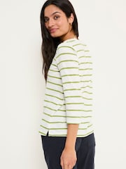 FatFace Porter Green Stripe 100% Cotton T-Shirt - Image 2 of 5
