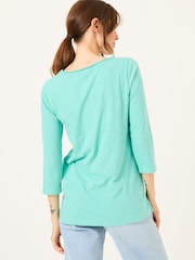 FatFace Porter Light Teal Green 100% Cotton T-Shirt - Image 2 of 5