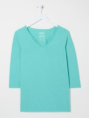 FatFace Porter Light Teal Green 100% Cotton T-Shirt - Image 5 of 5