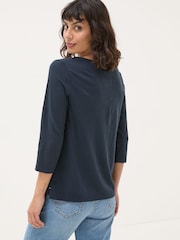 FatFace Porter Navy 100% Cotton T-Shirt - Image 2 of 4
