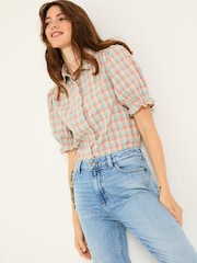 متعدد الألوان - FatFace Kat 100% Cotton Embroidered Shirt - صورة 1 من 7