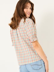 متعدد الألوان - FatFace Kat 100% Cotton Embroidered Shirt - صورة 2 من 7
