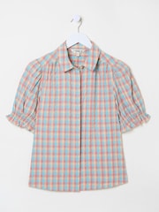 متعدد الألوان - FatFace Kat 100% Cotton Embroidered Shirt - صورة 6 من 7