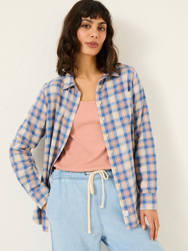 Blau kariert - FatFace 100% Cotton Long Sleeve Shirt - Bild 1 von 9 Blau kariert - FatFace 100% Cotton Long Sleeve Shirt - Bild 1 von 9