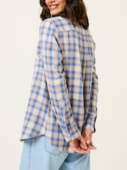 Синий в клеточку - FatFace 100% Cotton Long Sleeve Shirt - Image 2 of 9