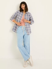 Синий в клеточку - FatFace 100% Cotton Long Sleeve Shirt - Image 3 of 9