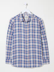 Синий в клеточку - FatFace 100% Cotton Long Sleeve Shirt - Image 9 of 9