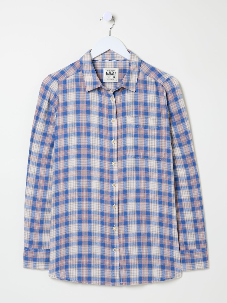 Blau kariert - FatFace 100% Cotton Long Sleeve Shirt - Bild 9 von 9 Blau kariert - FatFace 100% Cotton Long Sleeve Shirt - Bild 9 von 9