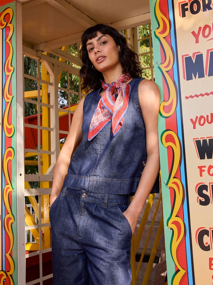FatFace Ink Dara Denim Top - Image 1 of 7