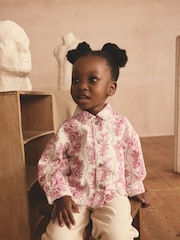 Pink 100% Cotton Cath Kidston Printed Shacket (3mths-7yrs) - Image 3 of 5
