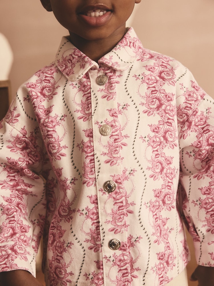 Pink 100% Cotton Cath Kidston Printed Shacket (3mths-7yrs) - Image 5 of 5