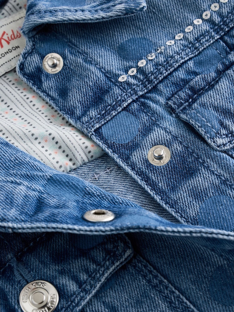 Blue Cath Kidston Printed Denim Western Jacket (3mths-7yrs) - Image 9 of 9