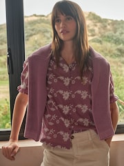 أرجواني شاحب - FatFace Kat 100% Cotton Embroidered Shirt - صورة 1 من 12