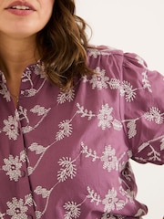 أرجواني شاحب - FatFace Kat 100% Cotton Embroidered Shirt - صورة 10 من 12