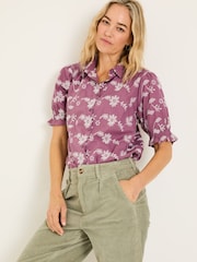 أرجواني شاحب - FatFace Kat 100% Cotton Embroidered Shirt - صورة 2 من 12