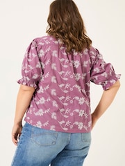 أرجواني شاحب - FatFace Kat 100% Cotton Embroidered Shirt - صورة 8 من 12