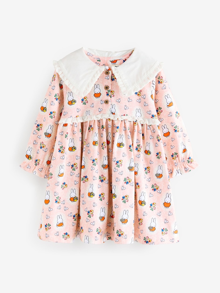 Pink Cath Kidston Miffy Long Sleeve Collar Dress (3mths-7yrs) - Image 1 of 4