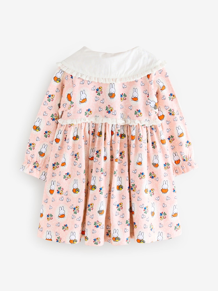 Pink Cath Kidston Miffy Long Sleeve Collar Dress (3mths-7yrs) - Image 2 of 4