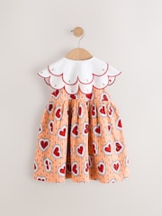 Pink Cath Kidston Sleeveless Heart 100% Cotton Dress (3mths-7yrs) - Image 6 of 8