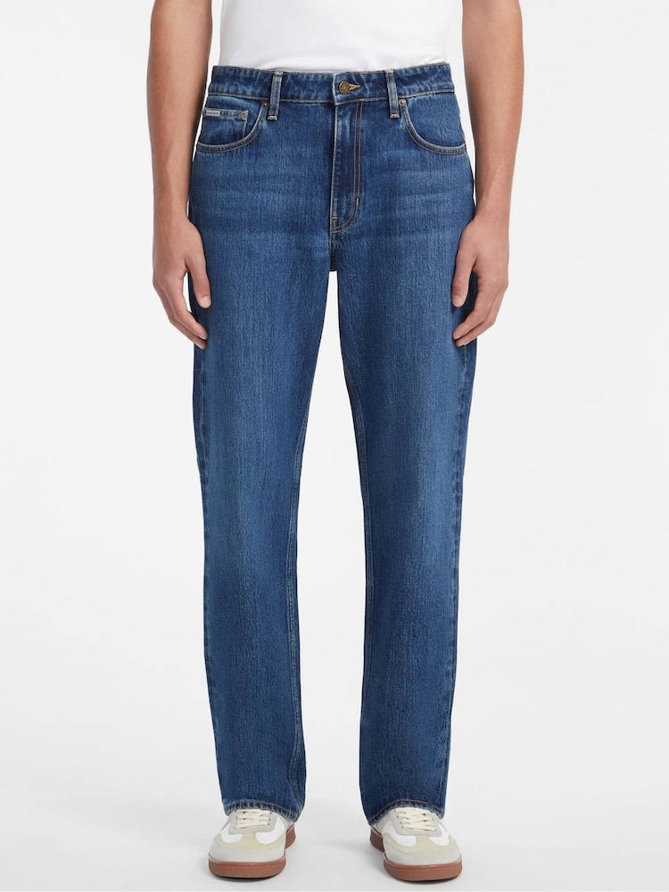 Guess Jeans Medium Blue Wash Wash Relaxed 100% Cotton Jeans - Image 1 of 7